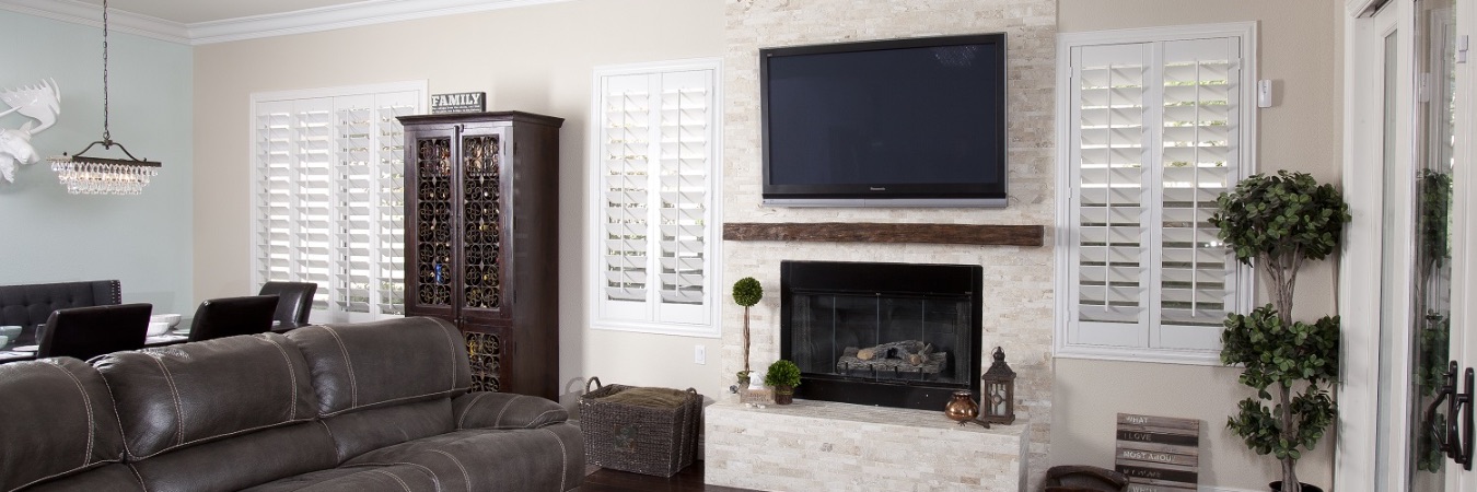 Polywood shutters in a Virginia Beach living room
